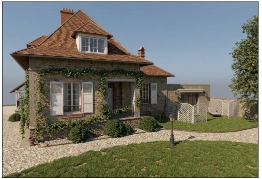 Vue en insertion graphique du projet d'extension à Barbizon